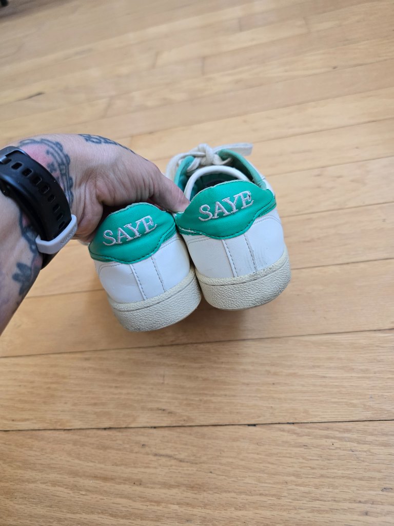 Saye | Modelo '89 Cream Green Retro Sporty Sneakers | Wms 7.5 — image 6 of 8